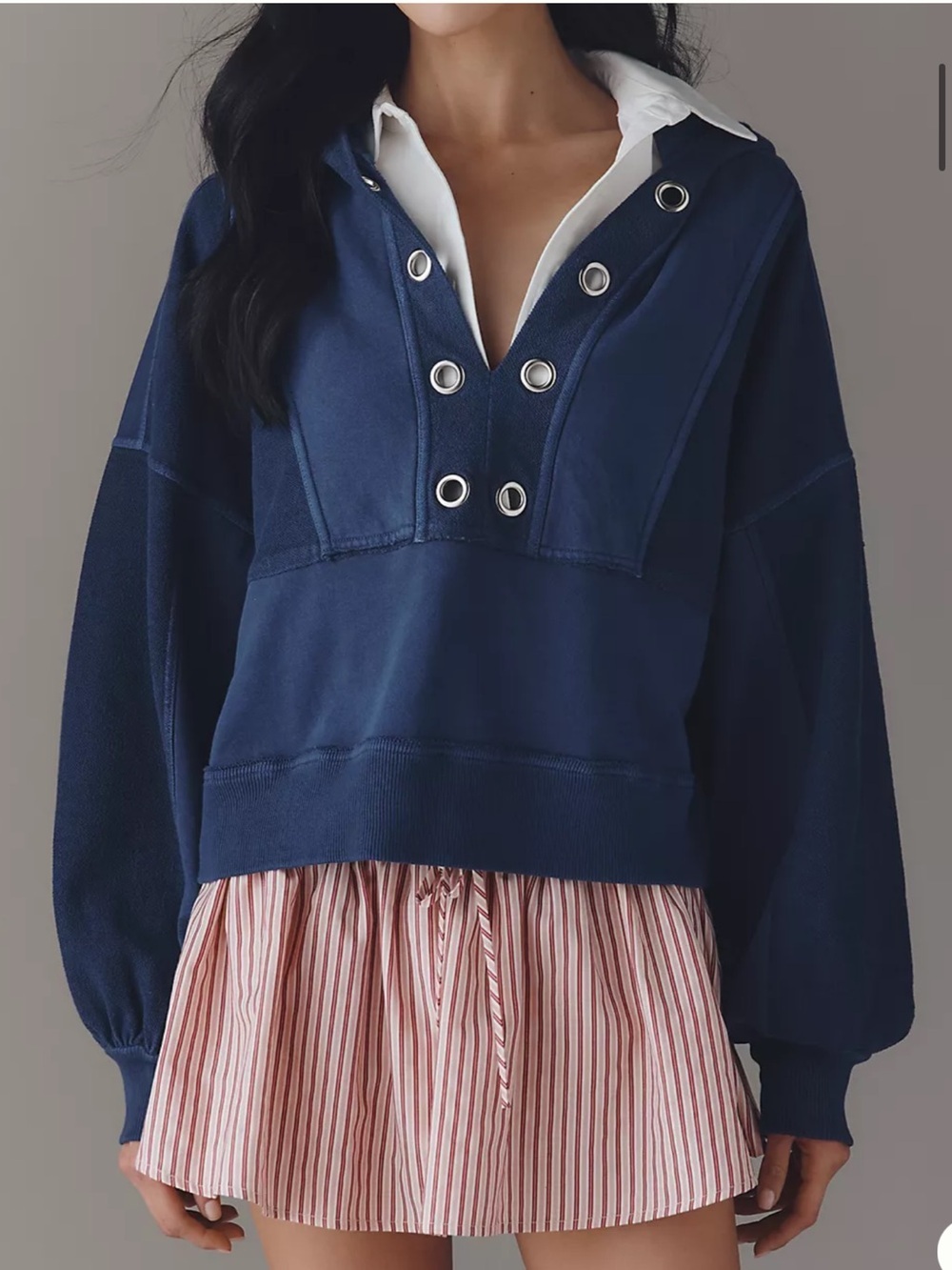 BNWT PILCRO COTTON GROMMET HOODED SWEATSHIRT - Picture 11 of 11